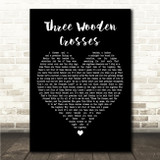 Randy Travis Three Wooden Crosses Black Heart Song Lyric Wall Art Canvas Framed Print