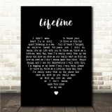 Reuben Gray Lifeline Black Heart Song Lyric Wall Art Canvas Framed Print