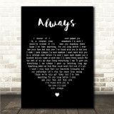 Richard Marx Always Black Heart Song Lyric Wall Art Canvas Framed Print