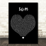 Rihanna S&M Black Heart Song Lyric Wall Art Canvas Framed Print