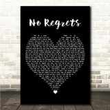Robbie Williams No Regrets Black Heart Song Lyric Wall Art Canvas Framed Print