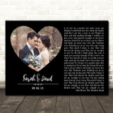 Rascal flats God Bless The Broken Road Black Landscape Script Heart Wedding Photo Song Lyric Wall Art Canvas Framed Print