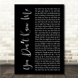Ray Charles You Dont Know Me Black Script Song Lyric Wall Art Canvas Framed Print