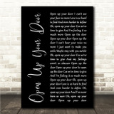 Richard Hawley Open Up Your Door Black Script Song Lyric Wall Art Canvas Framed Print