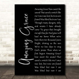 Hymn Amazing Grace Black Script Song Lyric Print