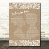 Rod Stewart Faith of the Heart Burlap & Lace Song Lyric Wall Art Canvas Framed Print