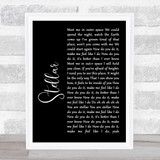 Incubus Stellar Black Script Song Lyric Print
