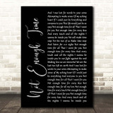 INXS Not Enough Time Black Script Song Lyric Print