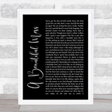 Jason Mraz A Beautiful Mess Black Script Song Lyric Print