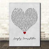 Robert Palmer Simply Irresistible Grey Heart Song Lyric Wall Art Canvas Framed Print