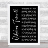 Jay Ungar Ashokan Farewell Black Script Song Lyric Print