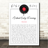 Rush DISTANT EARLY WARNING Grunge Vinyl Record Drip Song Lyric Wall Art Canvas Framed Print