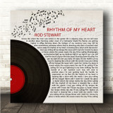 Rod Stewart Rhythm Of My Heart Half Record & Music Notes Square Song Lyric Wall Art Canvas Framed Print