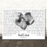 Ronan Keating This I Promise You Landscape White Heart Any Text Wedding Photo Song Lyric Wall Art Canvas Framed Print