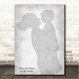 Riley Roth When God Made You My Mother Mother & Child Grey Song Lyric Wall Art Canvas Framed Print