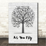 Regina Pierce As You Fly Music Script Tree Song Lyric Wall Art Canvas Framed Print