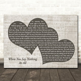 Ronan Keating When You Say Nothing At All Landscape Music Script Two Hearts Song Lyric Wall Art Canvas Framed Print