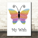 Rascal Flatts My Wish Rainbow Butterfly Song Lyric Wall Art Canvas Framed Print