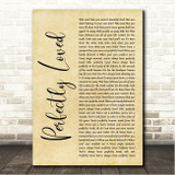 Rachael Lampa Perfectly Loved Rustic Script Song Lyric Wall Art Canvas Framed Print