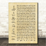 Roy Clark If I Had to Do It All Over Again Rustic Script Song Lyric Wall Art Canvas Framed Print