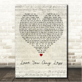 RagnBone Man Love You Any Less Script Heart Song Lyric Wall Art Canvas Framed Print