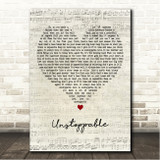 Rascal Flatts Unstoppable Script Heart Song Lyric Wall Art Canvas Framed Print
