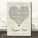Red Dwarf Tongue Tied Script Heart Song Lyric Wall Art Canvas Framed Print