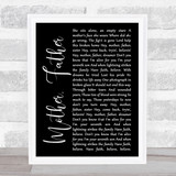 Journey Mother, Father Black Script Song Lyric Print