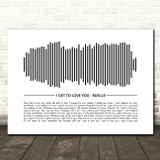 Ruelle I Get To Love You Sound Wave Minimal Song Lyric Wall Art Canvas Framed Print