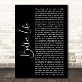 Keith Urban Better Life Black Script Song Lyric Print