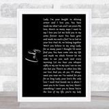 Kenny Rogers Lady Black Script Song Lyric Print