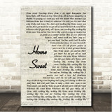 Russell Dickerson Home Sweet Vintage Script Song Lyric Wall Art Canvas Framed Print