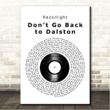 Razorlight Dont Go Back to Dalston Vinyl Record Song Lyric Wall Art Canvas Framed Print