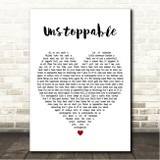 Rascal Flatts Unstoppable White Heart Song Lyric Wall Art Canvas Framed Print