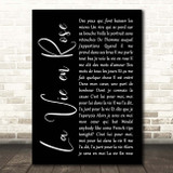Lady Gaga La Vie en Rose Black Script Song Lyric Print