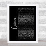 Lana Del Rey Carmen Black Script Song Lyric Print