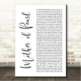 Roxy Music Mother of Pearl White Script Song Lyric Wall Art Canvas Framed Print