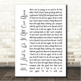 Roy Clark If I Had to Do It All Over Again White Script Song Lyric Wall Art Canvas Framed Print