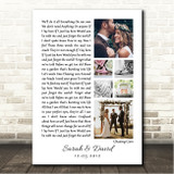 Snow Patrol Chasing Cars 3 or 6 Square Wedding Photos White Side Script Song Lyric Wall Art Canvas Framed Print