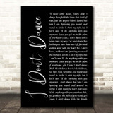 Lee Brice I Don't Dance Black Script Song Lyric Print