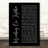 Leeds United AFC Marching On Together Black Script Song Lyric Print