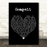 Sam Bailey Compass Black Heart Song Lyric Wall Art Canvas Framed Print