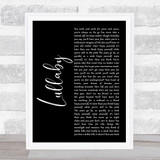 Lemar Lullaby Black Script Song Lyric Print