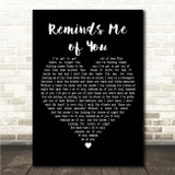 Sam Smith Reminds Me of You Black Heart Song Lyric Wall Art Canvas Framed Print