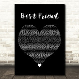 Saweetie Best Friend Black Heart Song Lyric Wall Art Canvas Framed Print