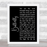 Lenny Kravitz Butterfly Black Script Song Lyric Print