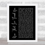 Liam Gallagher Now That I've Found You Black Script Song Lyric Print
