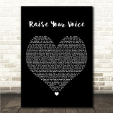 Sister Act Raise Your Voice Black Heart Song Lyric Wall Art Canvas Framed Print