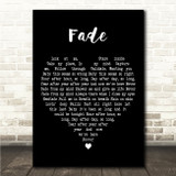 Solu Music Fade Black Heart Song Lyric Wall Art Canvas Framed Print