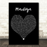 Spinifex Gum Marliya Black Heart Song Lyric Wall Art Canvas Framed Print